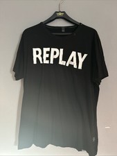 Replay Men's Black T-Shirt XL Regular Fit