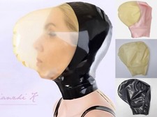 Latex Hood with Breath Control Hole Rubber Mask Suffocating Club wear Fetish UK
