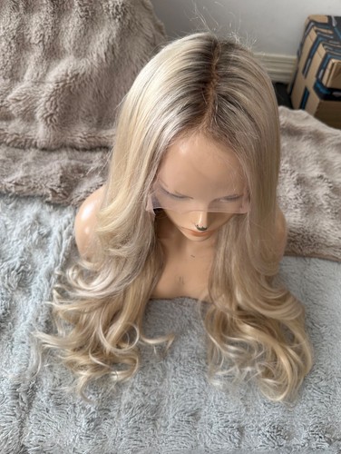 Ash blonde rooted front - 26”,