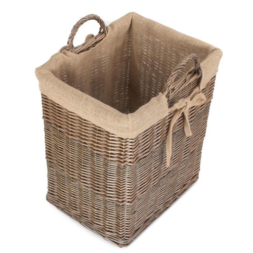 Wicker rectangular log basket - wicker,