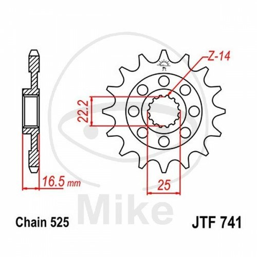 Sprocket z14 525 - 525, 726.09.12