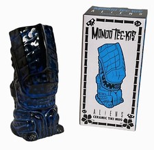 Limited Edition 2017 Mondo Exclusive Aliens Ceramic Tiki Mug Blue Xenomorph