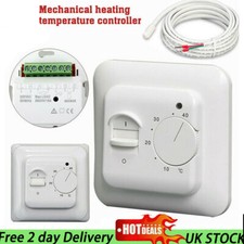 White 16A Electric UnderFloor Heating Thermostat Control Switch + Floor Sensor