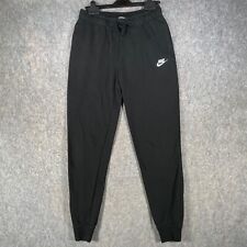 Nike Joggers Mens Small Black Swoosh Spell Out Logo Jogging Bottoms Soft Gym A4