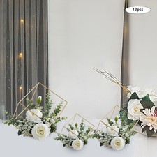 12Pcs Metal Geometric Flower Stand Elegant Gold Wedding Centerpieces Party Decor