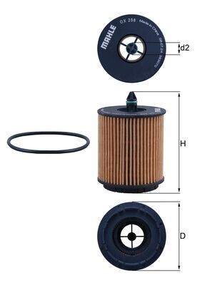 Knecht 258d oil filter - ox, for