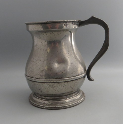 Antique pewter baluster quart - pewter,