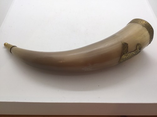 Vintage drinking horn powder - drinking, horn/powder