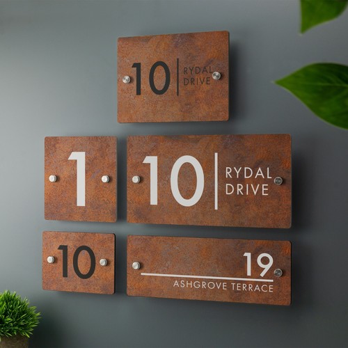 House number sign - number, printed