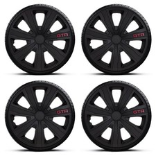 Wheel Trims 16" Black GTR Carbon Hub Caps x4 Fits Renault Scenic