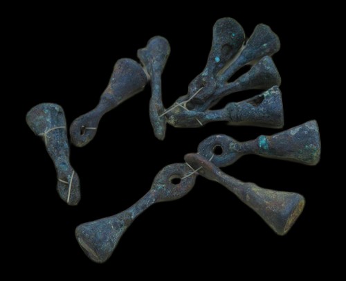 Ancient bronze pendant stamps - bronze,