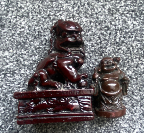 Brown foo dog resin - dog,