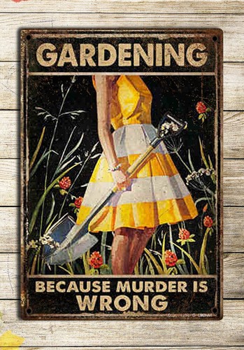 Garden sign retro metal - sign,