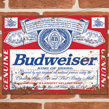 BUDWEISER Metal Sign Man Cave