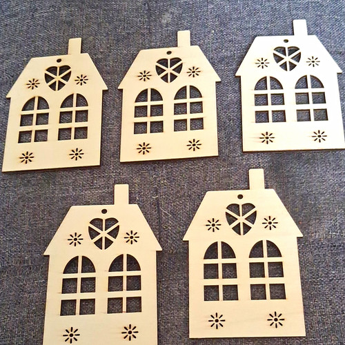 Laser cut wooden houses - laser,