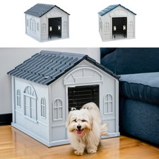 Large Plastic Villa Cottage Dog Kennel Pet House Weatherproof for Indoor Outdoor