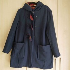 Ladies Navy DUFFLE COAT with HOOD & Tartan Lining - Sainsburys TU Size 16