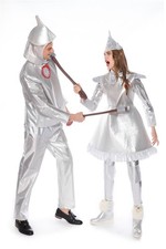 Adult Men's Silver Tin Man Costume Halloween Adult - Headgear Included New Gift！