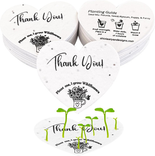 Plantable seed paper hearts - plantable,