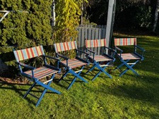 Set of 4 Upholstered painted