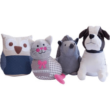 Large Animal Novelty Door Stop Heavy Fabric Stopper Owl Cat Dog Hedgehog Boxed