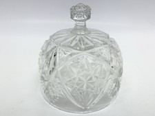Vintage Pressed Clear Glass Domed Cheese Butter Dish Cloche