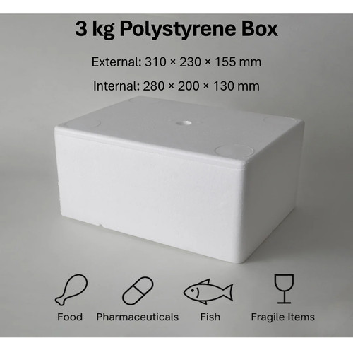 3kg polystyrene boxes bulk - polystyrene,