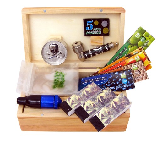 Wooden smoking gift set - wooden,