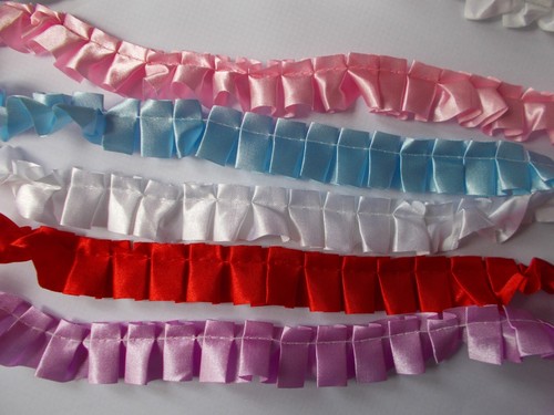 Satin ribbon pleat gathered - satin,