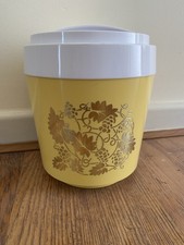 Retro yellow ice bucket with silver leaf Design retro bar By Stewart 1970s