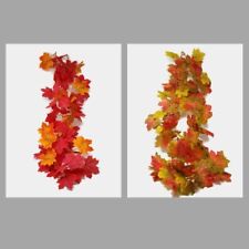 Autumn Artificial Maple Leaf Garland x 150cm - Yellow Red Orange - Colour Choice
