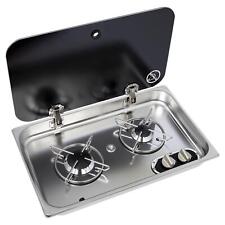NAVY LOAD DOUBLE HOB STAINLESS STEEL COOKER BURNER TOP HORSEBOX MOTORHOME MARINE