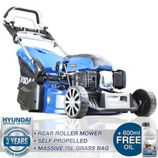 Petrol Lawn Mower Roller Self Propelled Electric Start 48cm Lined Cut Lawnmower