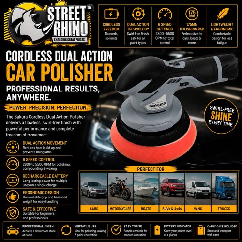 Cordless dual action polisher - cordless,