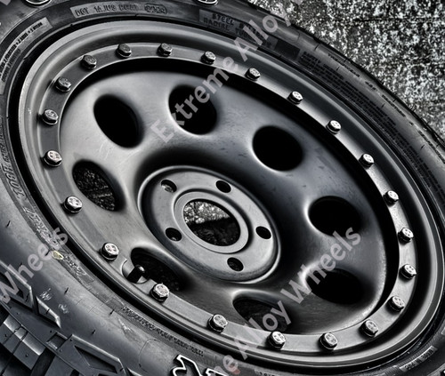 Black steel alloy wheels - steel,