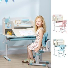 Height Adjustable Kids Desk and Chair Set, for Ages 3-12 Years