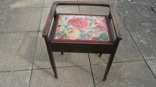Vintage piano stool seat with - vintage,