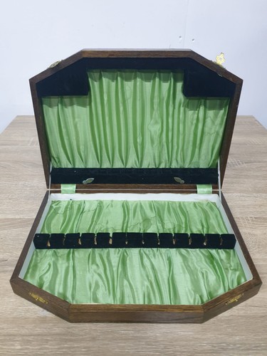Vintage wooden cutlery canteen - vintage,