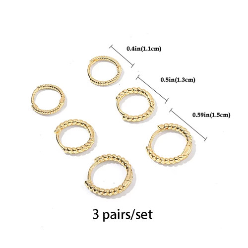 3pair set simple twist circle - 3pair/set,
