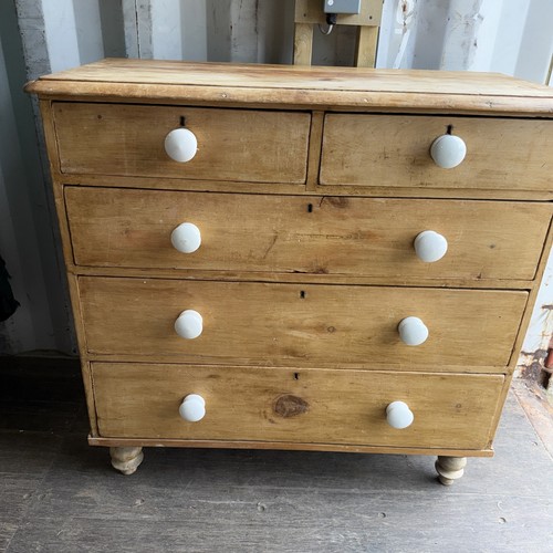 Victorian pitch pine chest - pitch,