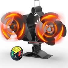 Log Burner Fan, 8 Blades Wood