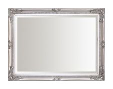 60x80cm Bevelled French Style Living Room Wall Mirror Vintage Silver