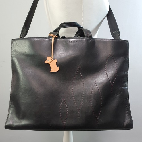 Radley black leather briefcase - black,