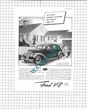 Ford V-8 Car Advert - 1937 Clipping / Print