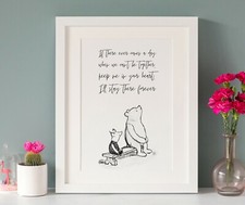 Winnie the Pooh Quote Print, A4, Black & White Monotone, Unframed, Picture, Gift