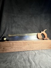 Antique Mid Victorian 14” Buck of London Brass Backed Tenon Saw