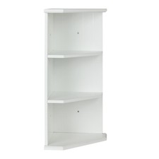Bathroom Corner Shelves White 3 Tier Tongue Groove Wall Mounted Storage Unit