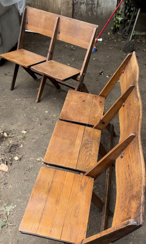 Antique wooden folding chairs - antique,
