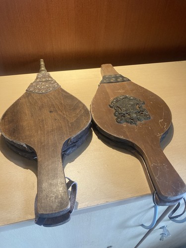 Vintage fireplace bellows wood - bellows,