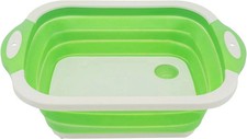 Collapsible Washing Up Bowl Foldable Chopping Cutting Board Kitchen Camping 3IN1